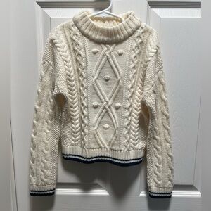 NEW Vineyard Vines |‎ Fisherman Sweater Cable Cream Cable Sz XS Girls